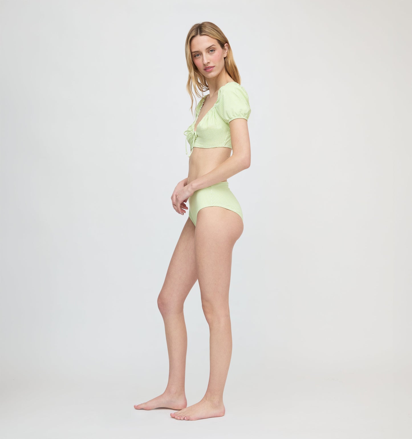 The Aurelia Bikini Set - Lime Gingham