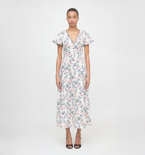 The Brie Dress - Scallop Bow Chintz Pink