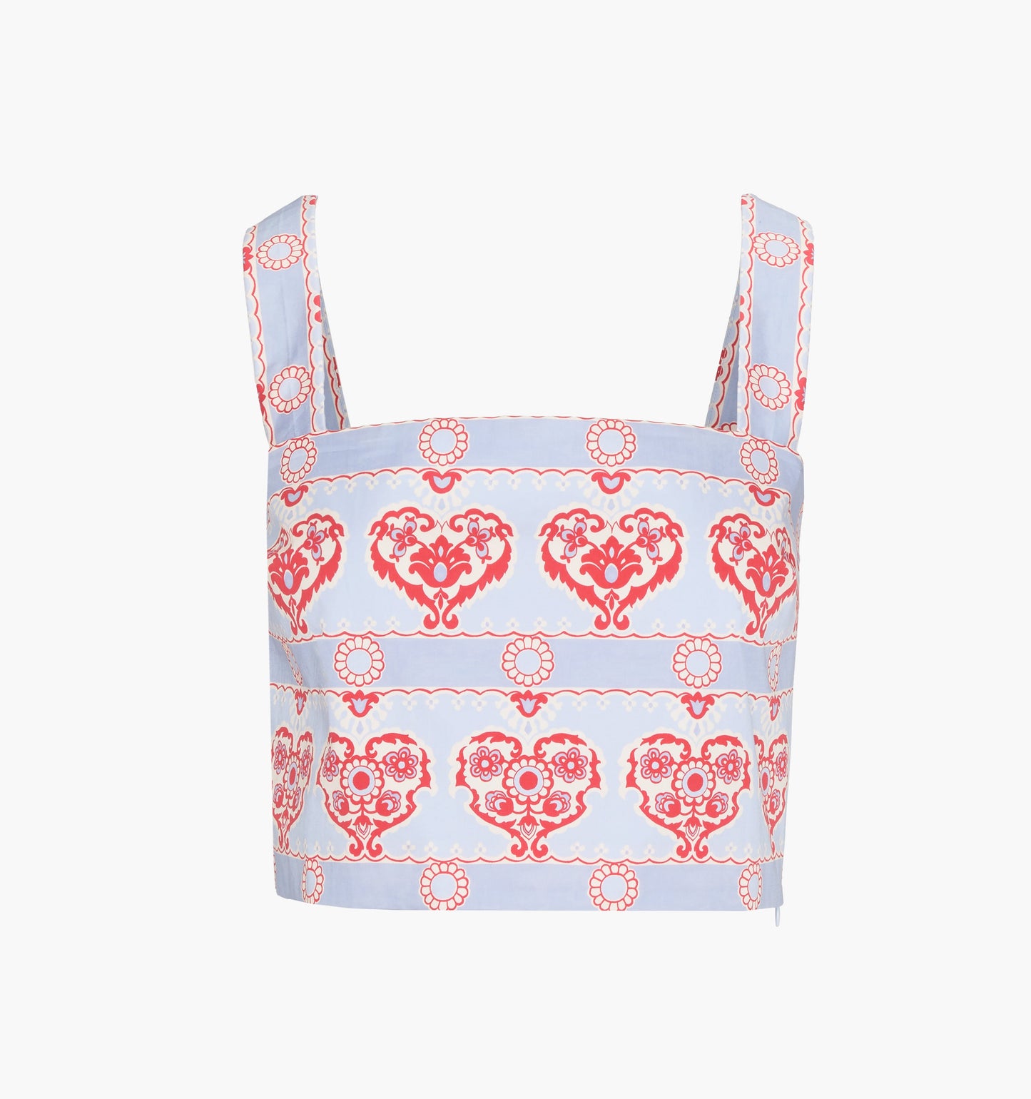 The Clara Crop Top - Poppy Damask Stripe