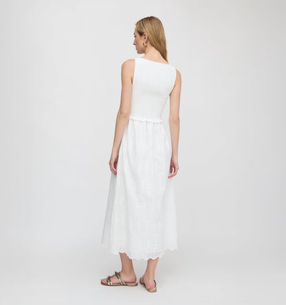 The Christina Nap Dress - White Trellis Broderie
