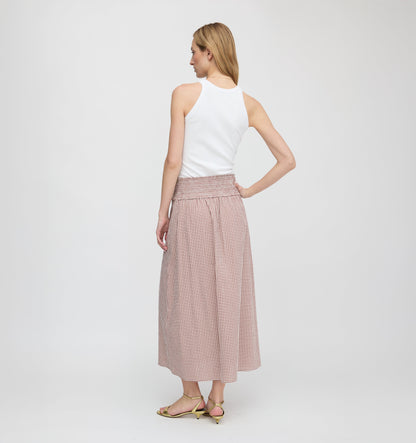 The Delphine Nap Skirt - Cognac Gingham
