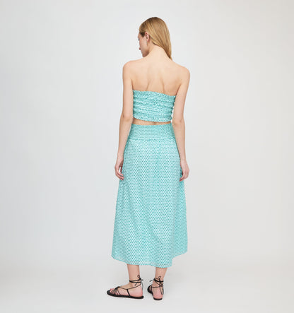 The June Nap Top - Teal Poppy Half Drop