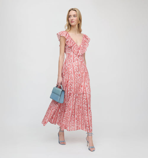 The Milani Dress - Coral Corsica Paisley