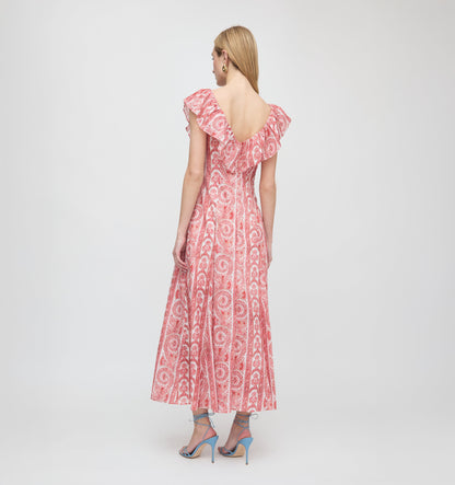 The Milani Dress - Coral Corsica Paisley