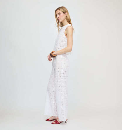 The Miro Top - White Diamond Eyelet