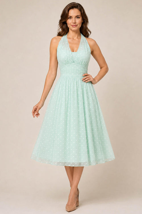 Dorothea Light Green Halter Dress