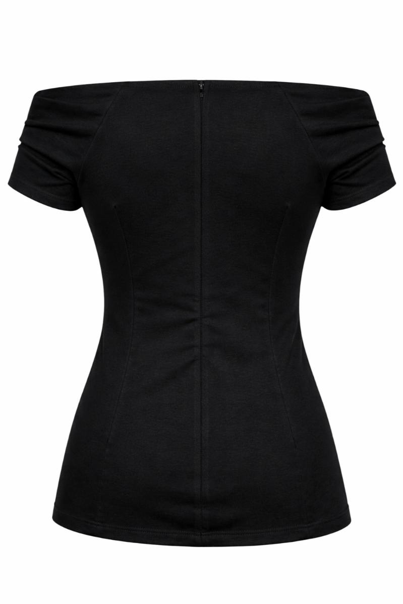 Lilian Black Off-Shoulder Top