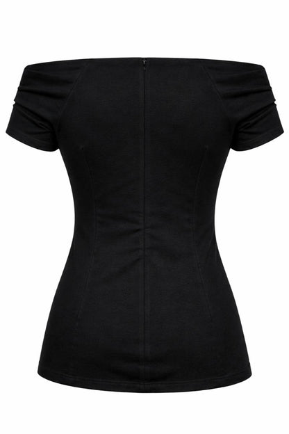 Lilian Black Off-Shoulder Top