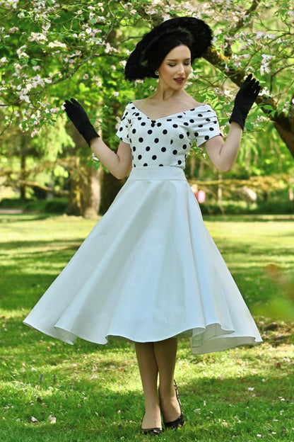 Maisie White Full Circle Midi Skirt