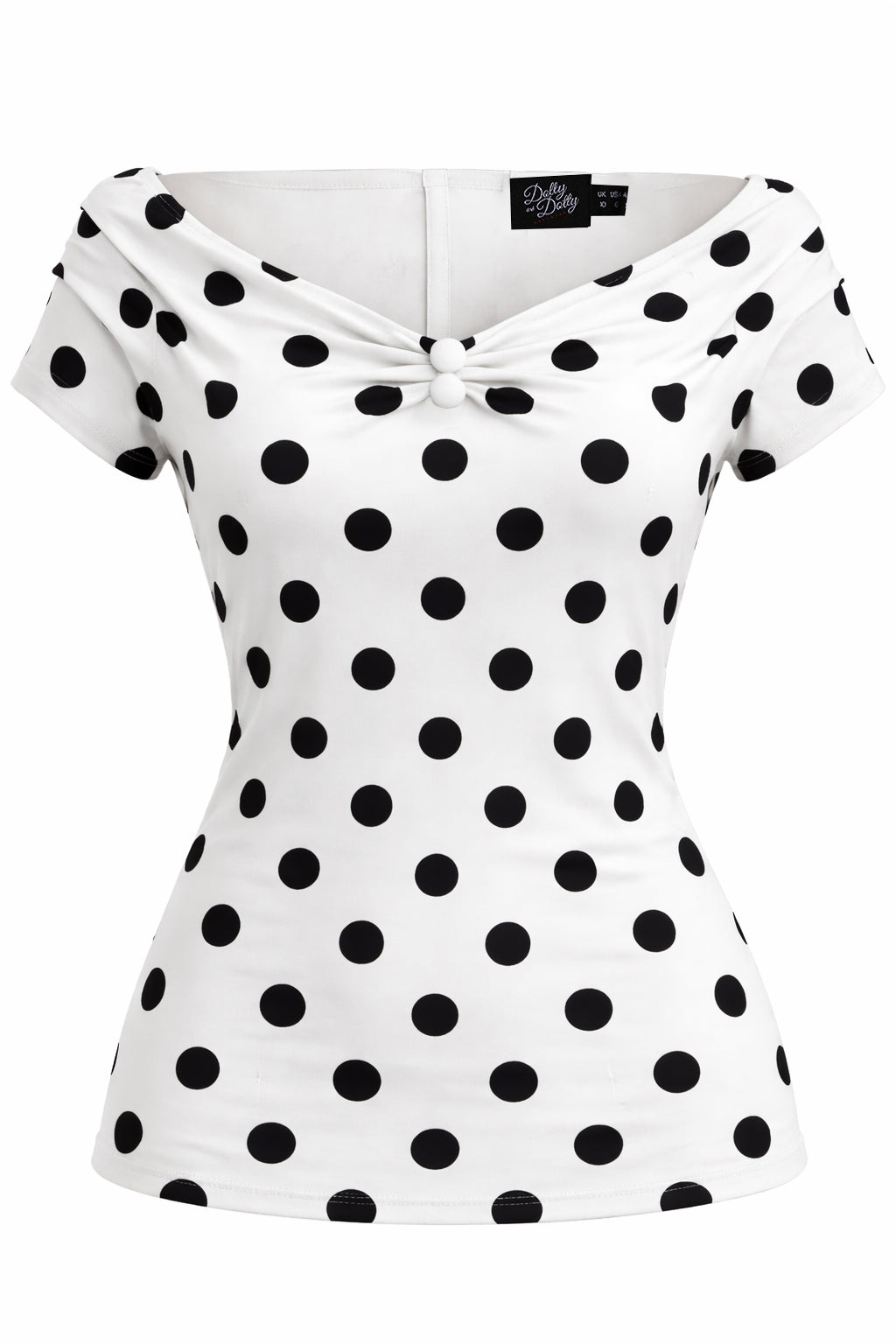 Lilian Polka Dot Off-Shoulder Top In White