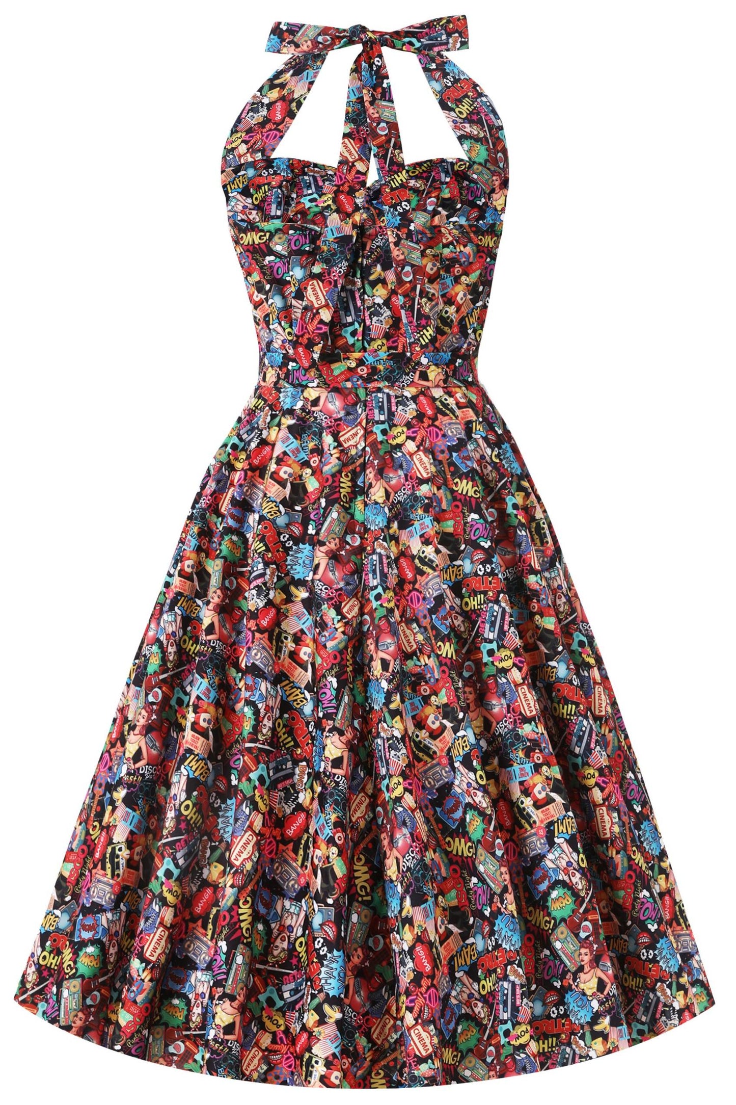 Daisy Pop Art Halter Dress