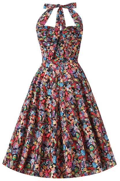 Daisy Pop Art Halter Dress