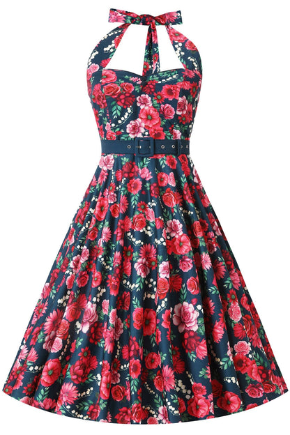 Daisy Pink Floral Halter Dress