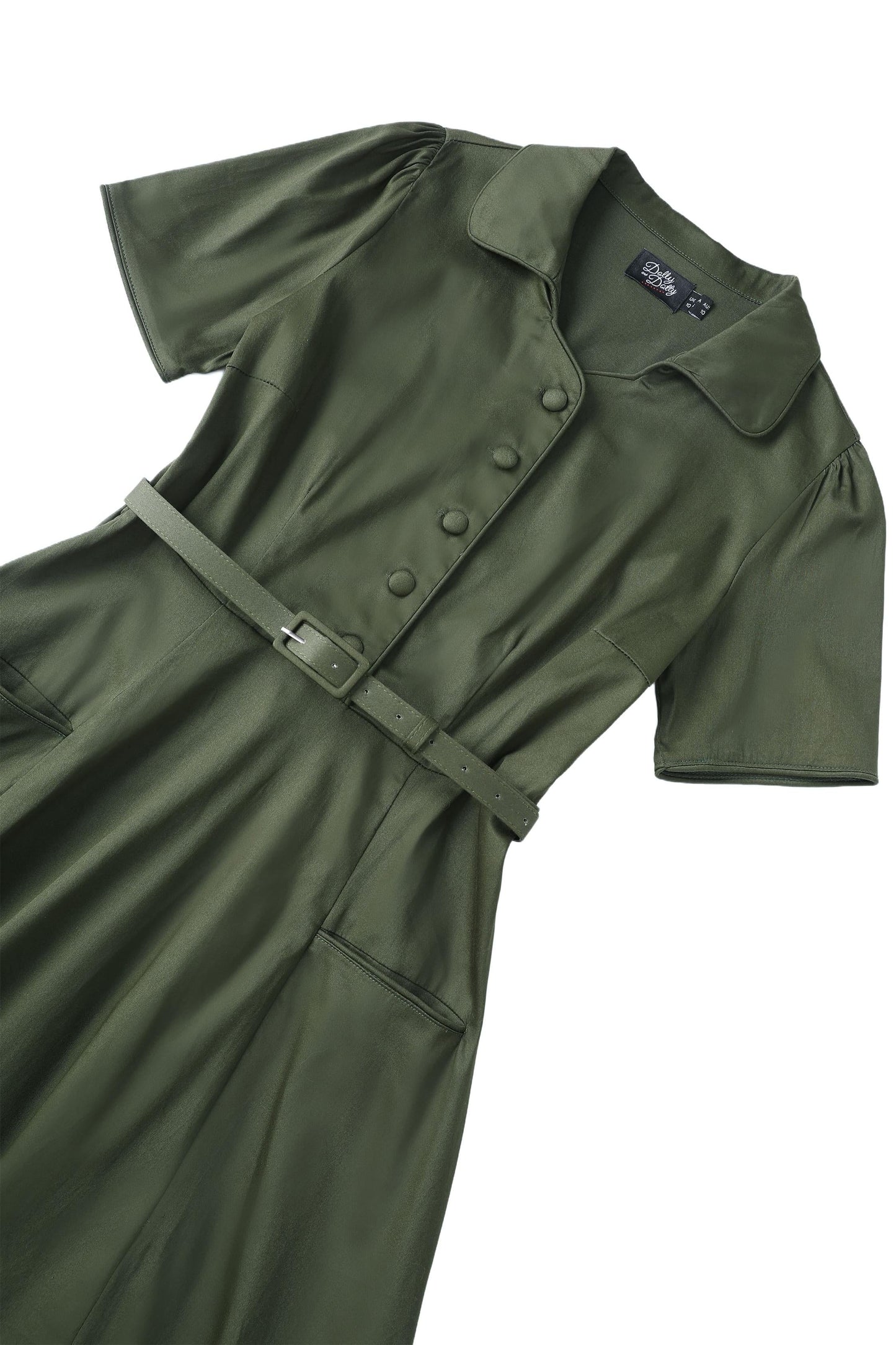 Mabel Olive Green Midi Shirt Dress