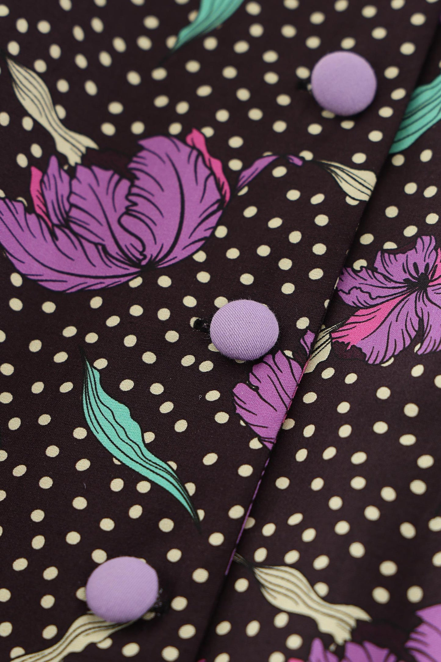 Mollie Purple Floral Full Circle Shirt Dress In Black
