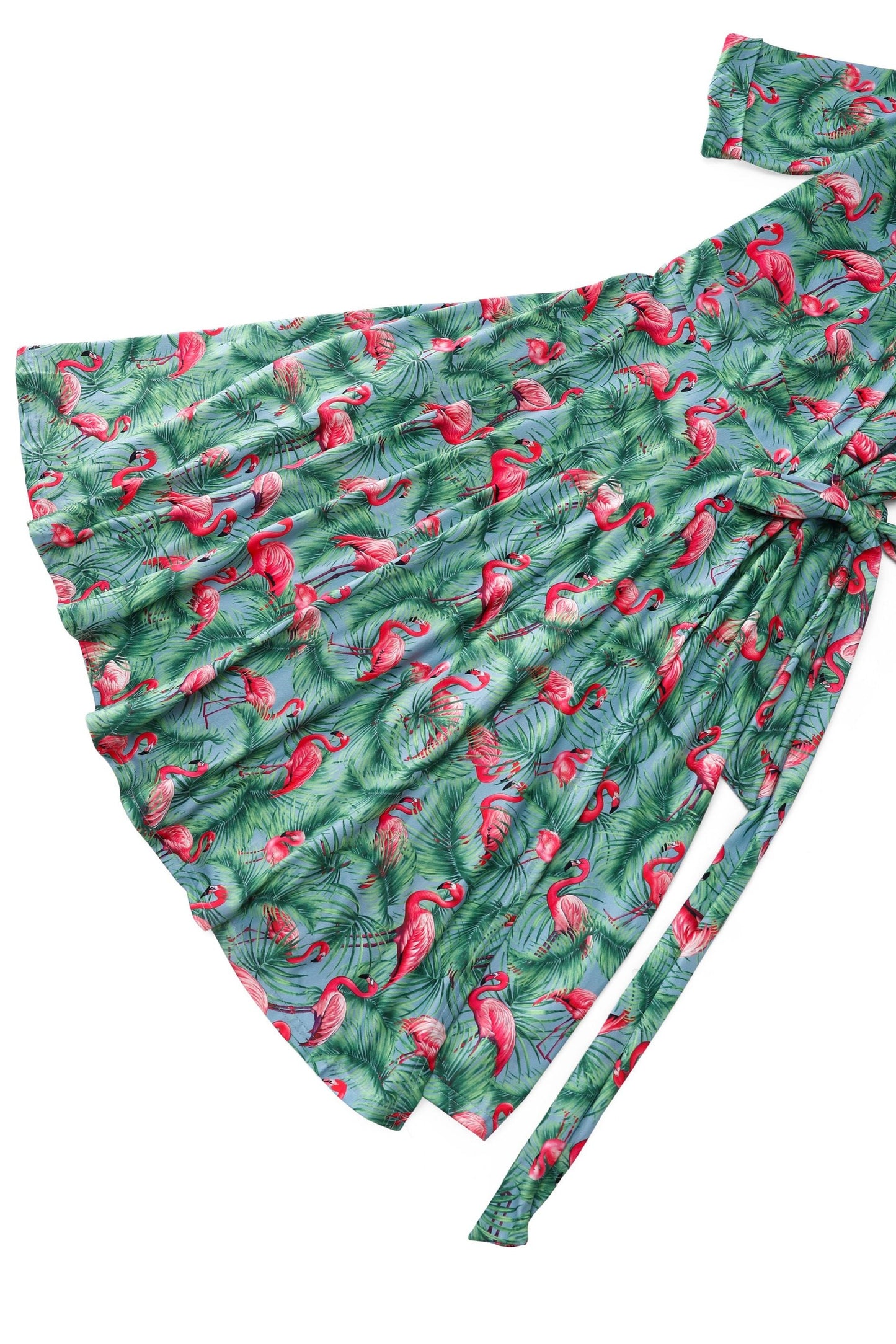 Matilda Flamingo Wrap Dress in Blue