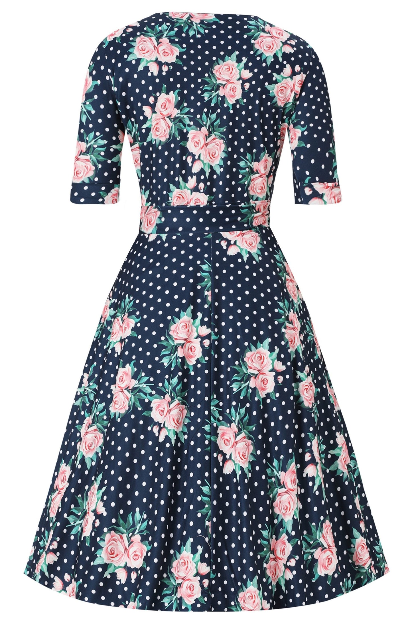 Matilda Rose & Dot Wrap Dress in Navy Blue