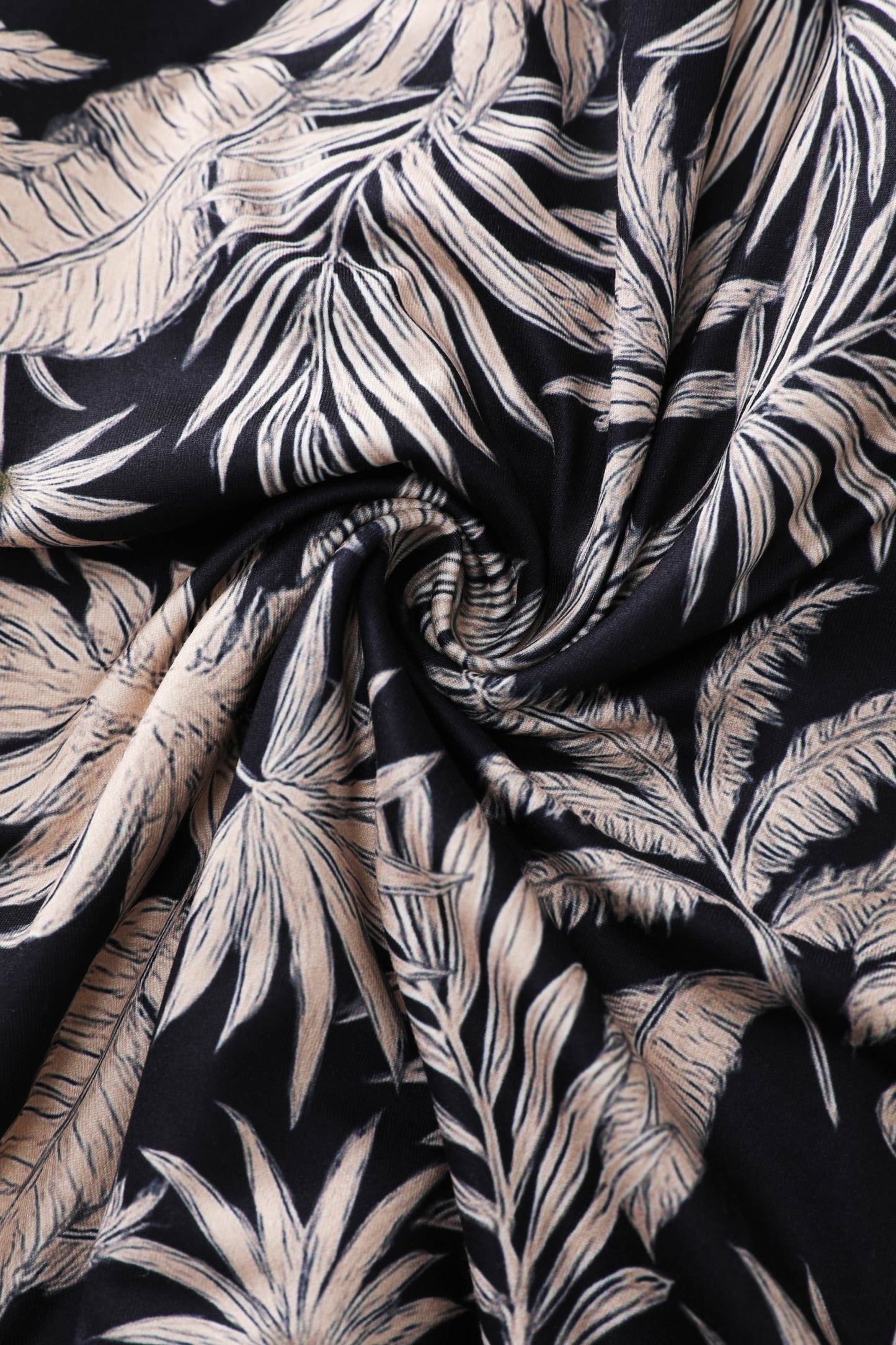 Matilda Palm Tree Wrap Dress in Navy Blue