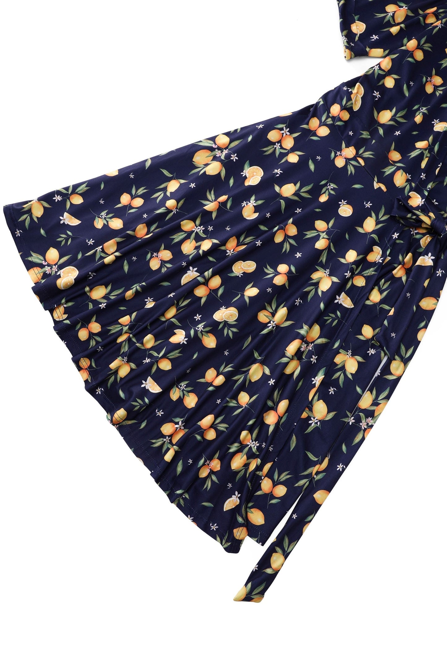 Matilda Dark Blue Lemon Wrap Dress