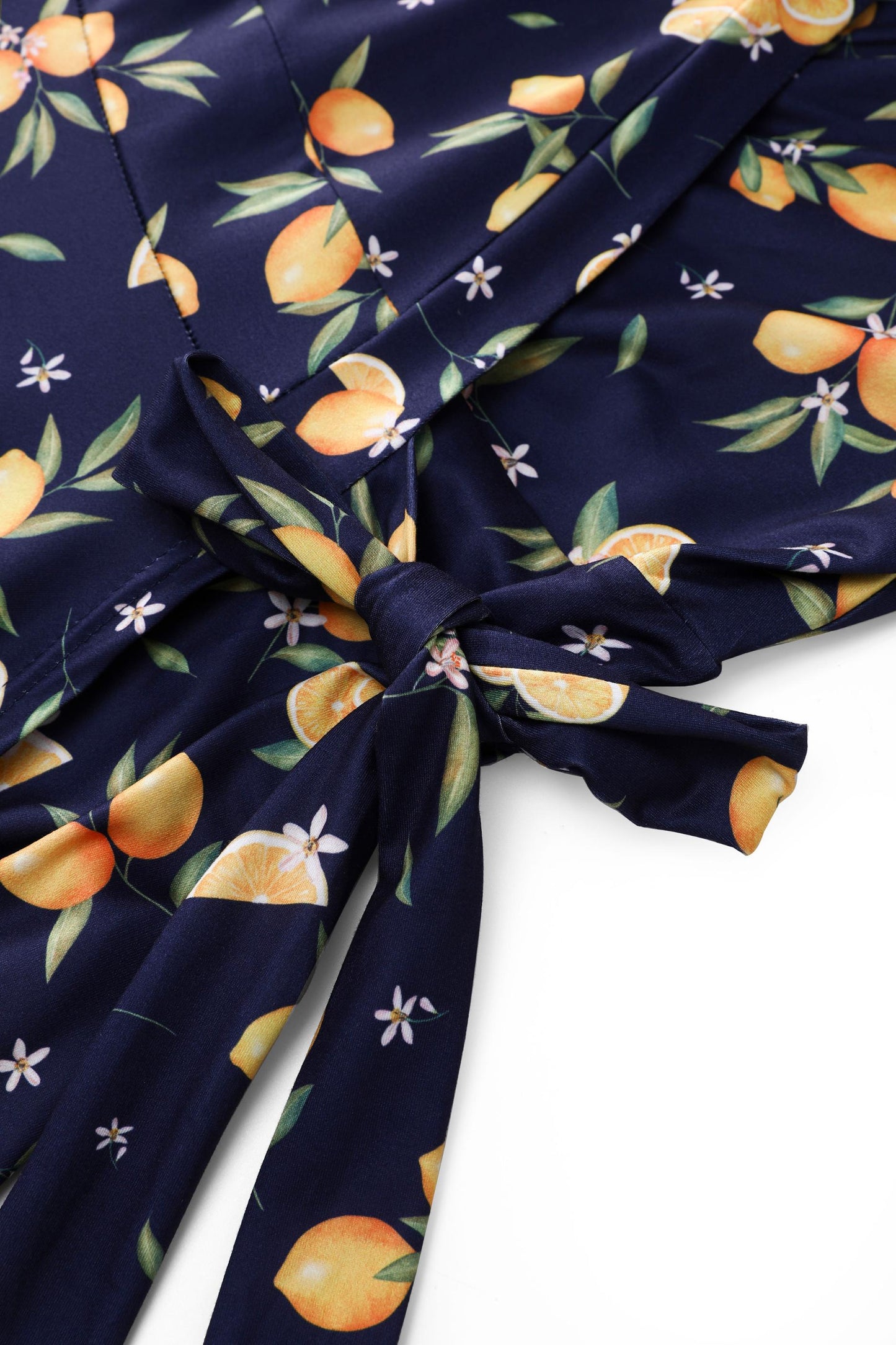 Matilda Dark Blue Lemon Wrap Dress