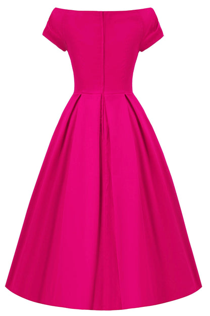 Lily Hot Pink Off Shoulder Dress
