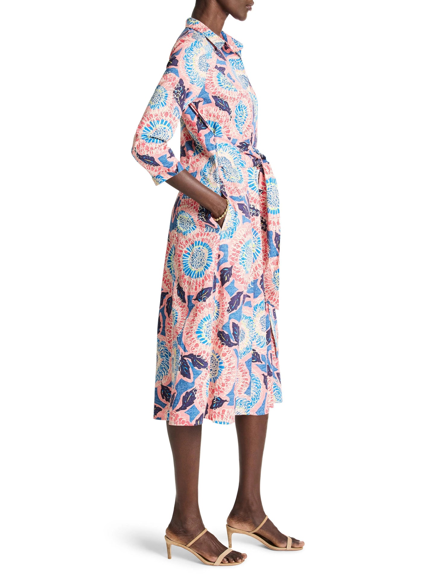 Scribble Blooms Shirt Dress