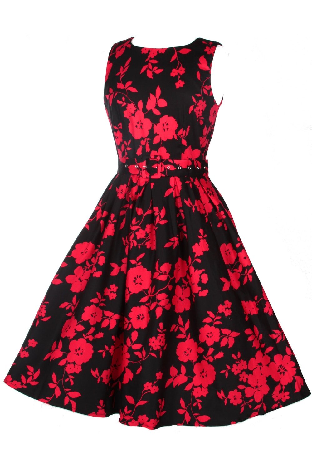 Annie Red Floral Swing Dress