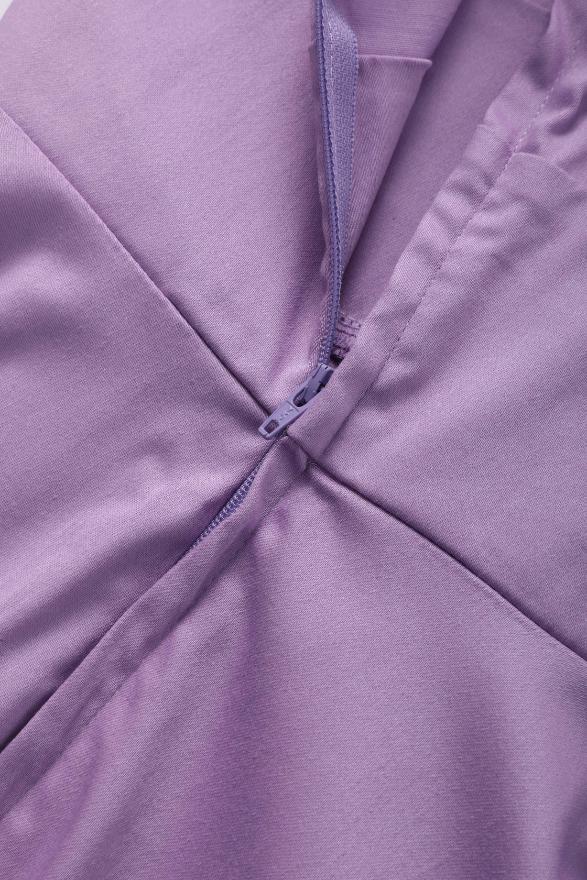 Darlene Lilac Roll Collar Circle Dress
