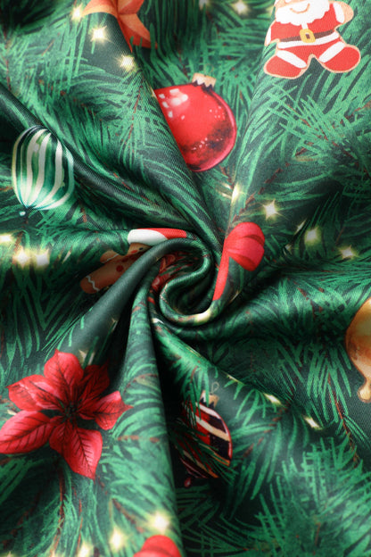 Aisley Green Christmas Tree Decorations Midi Skirt