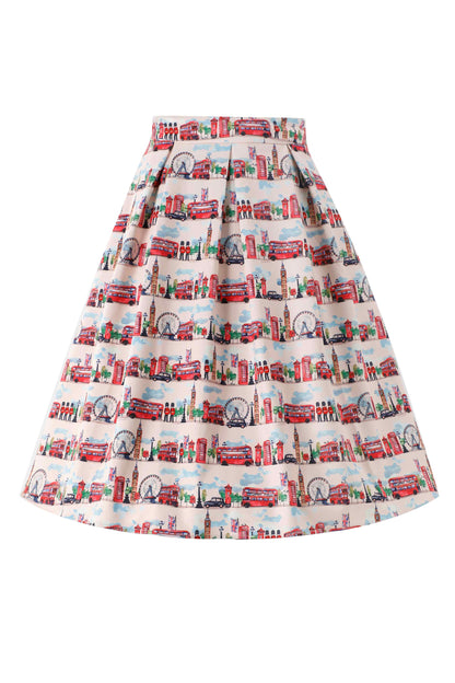 Aisley London Pleated Midi Skirt In White