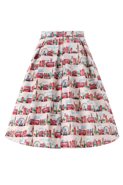 Aisley London Pleated Midi Skirt In White