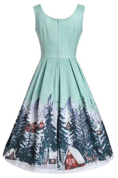 Amanda Alpine Forest Flared Dress