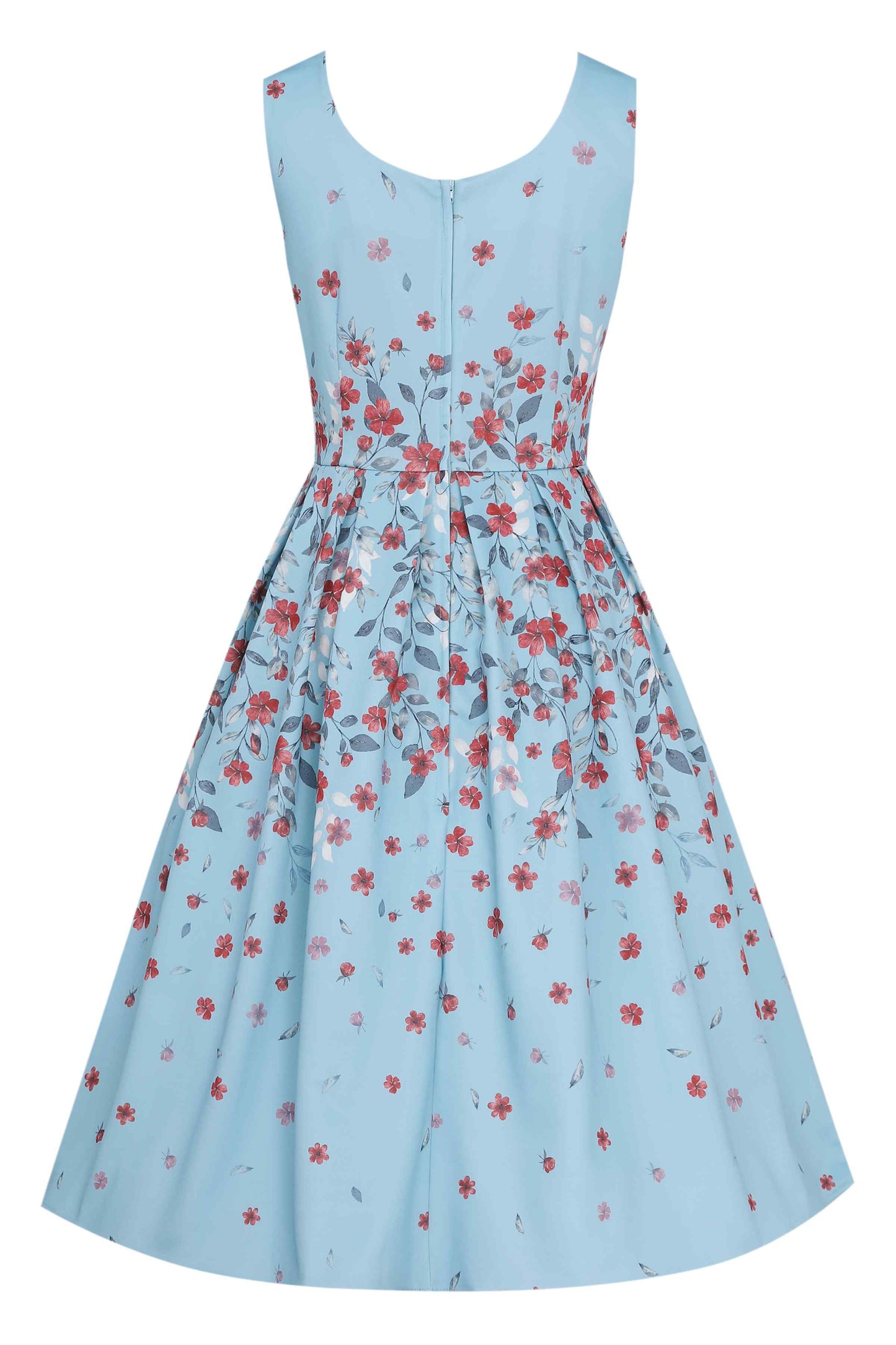 Amanda Blue Falling Flower Swing Dress