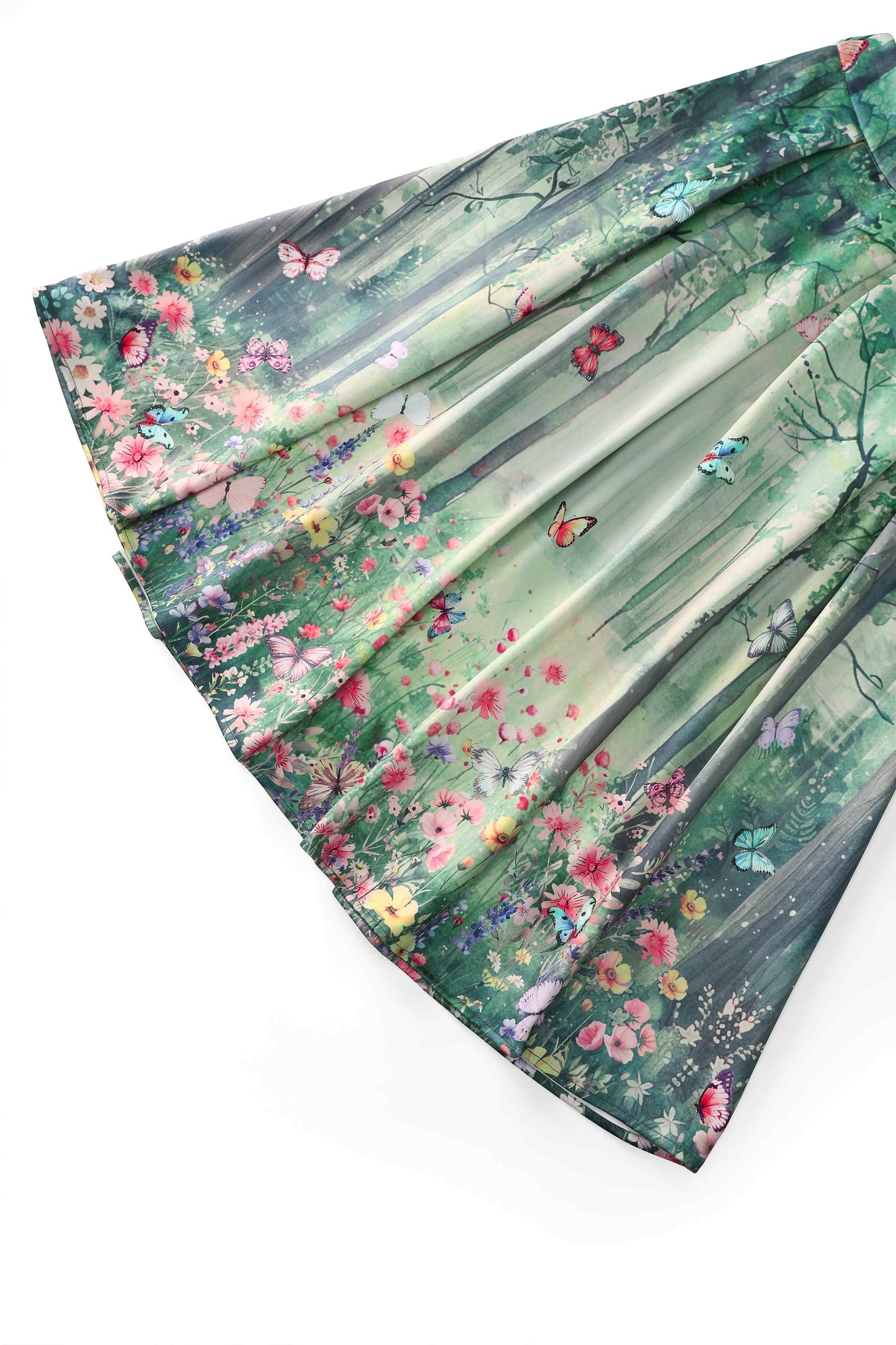 Aisley Butterfly Forest Box Pleated Skirt