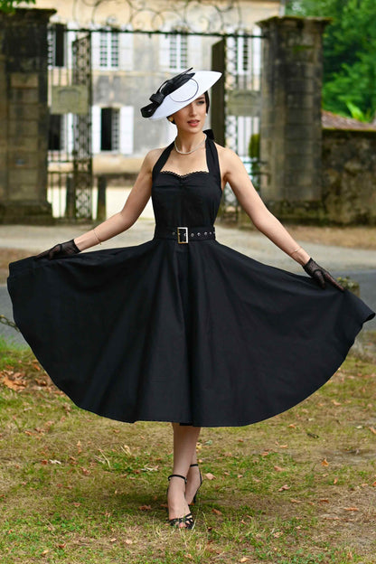 Daisy Classic Black Halter Dress