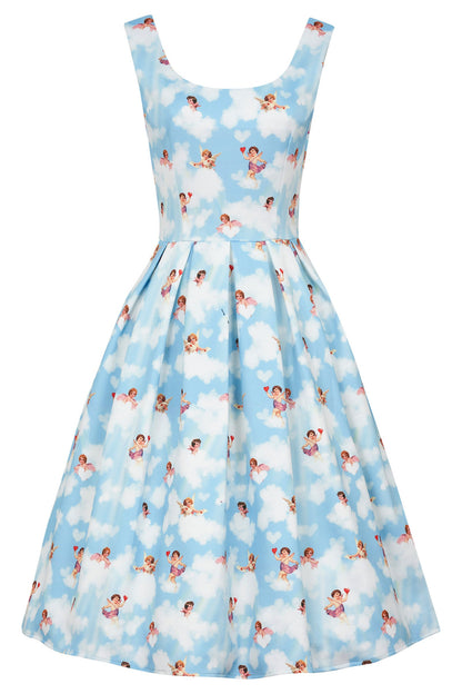 Amanda Light Blue Clouds Cupid Swing Dress