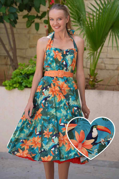 Daisy Tiki Toucan Halter Dress