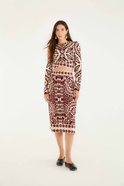 Burgundy Pineapple Love Knit Top