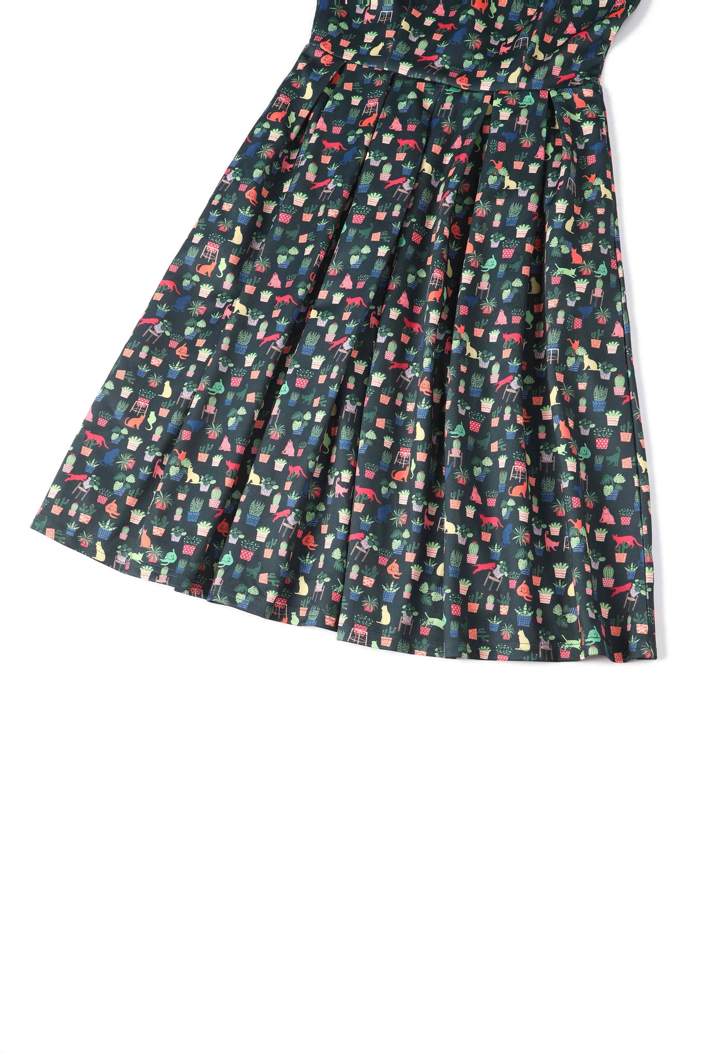 Amanda Green Cat & Plant Swing Dress