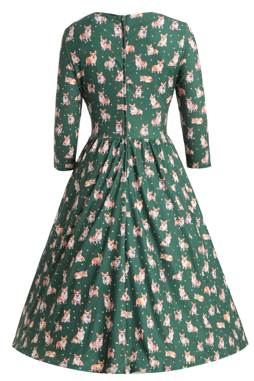 Billie Green Corgi Flared Dress
