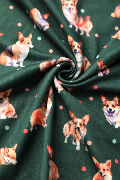 Billie Green Corgi Flared Dress
