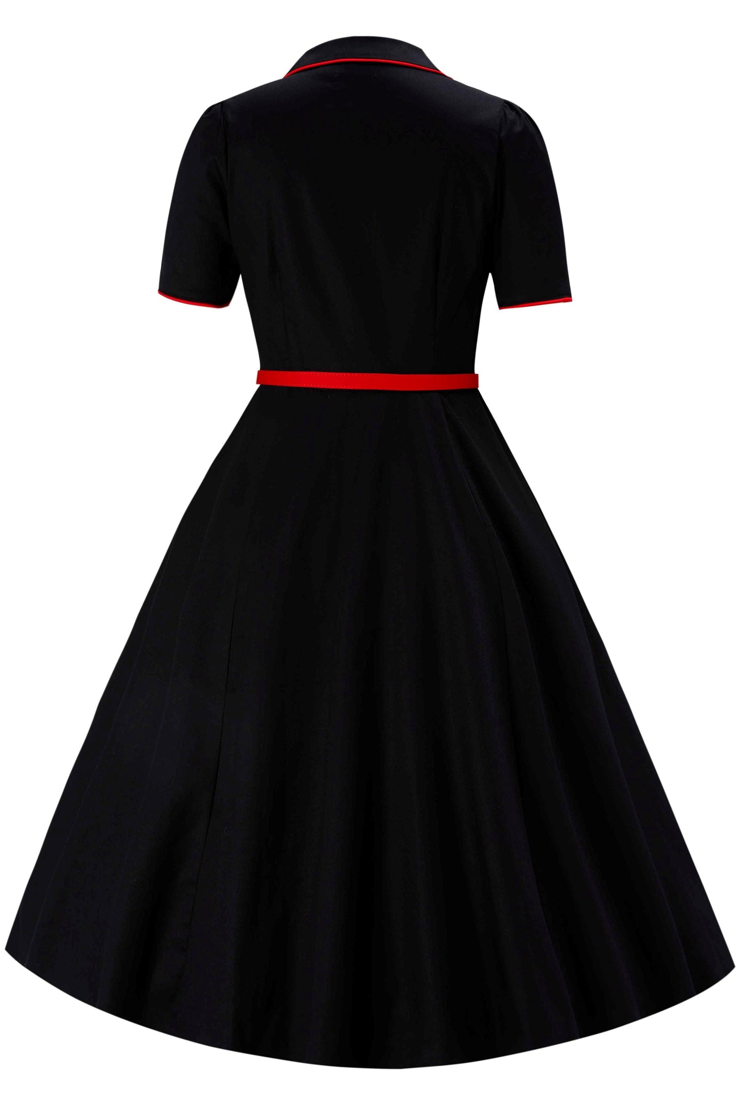 Mabel Rockabilly Midi Shirt Dress With Swallow Embroidery