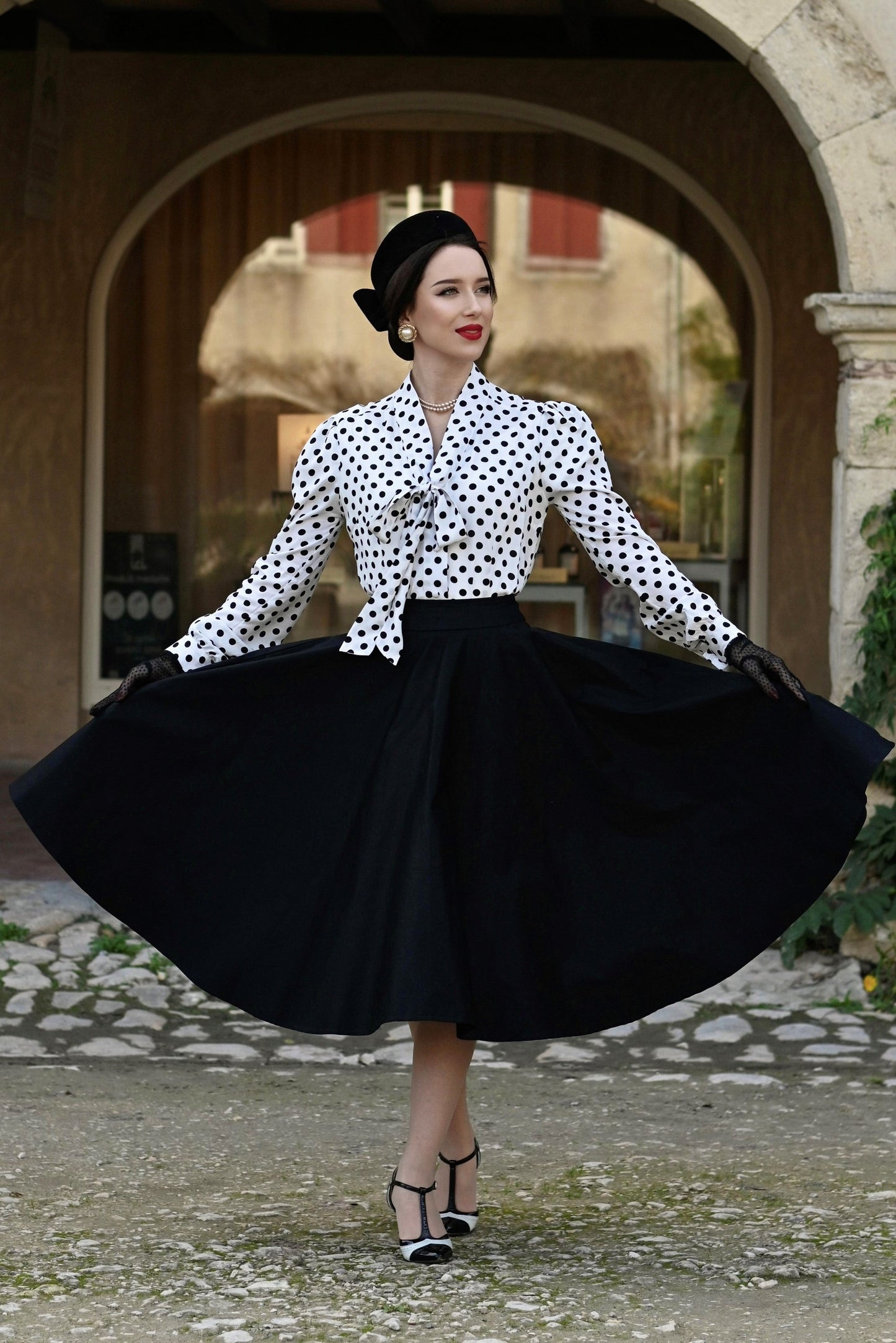 Maisie Black Full Circle Midi Skirt