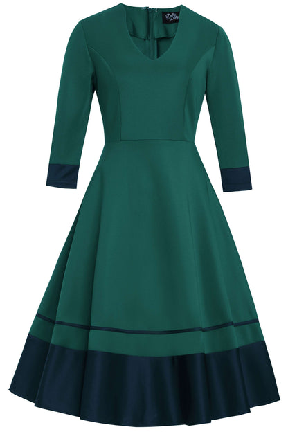 Maria Circle Dress in Green & Blue