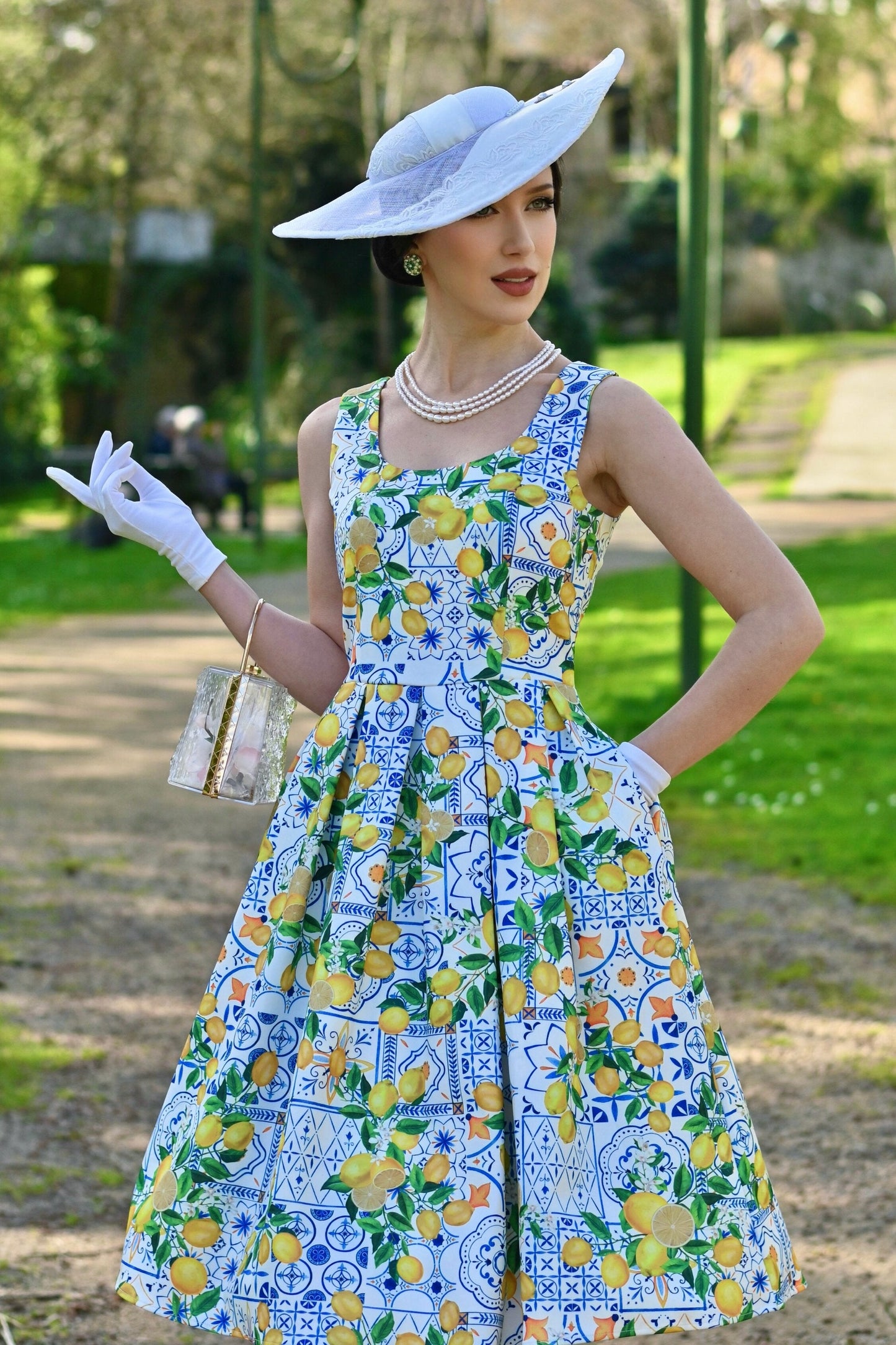 Amanda Mediterranean Lemon Swing Dress