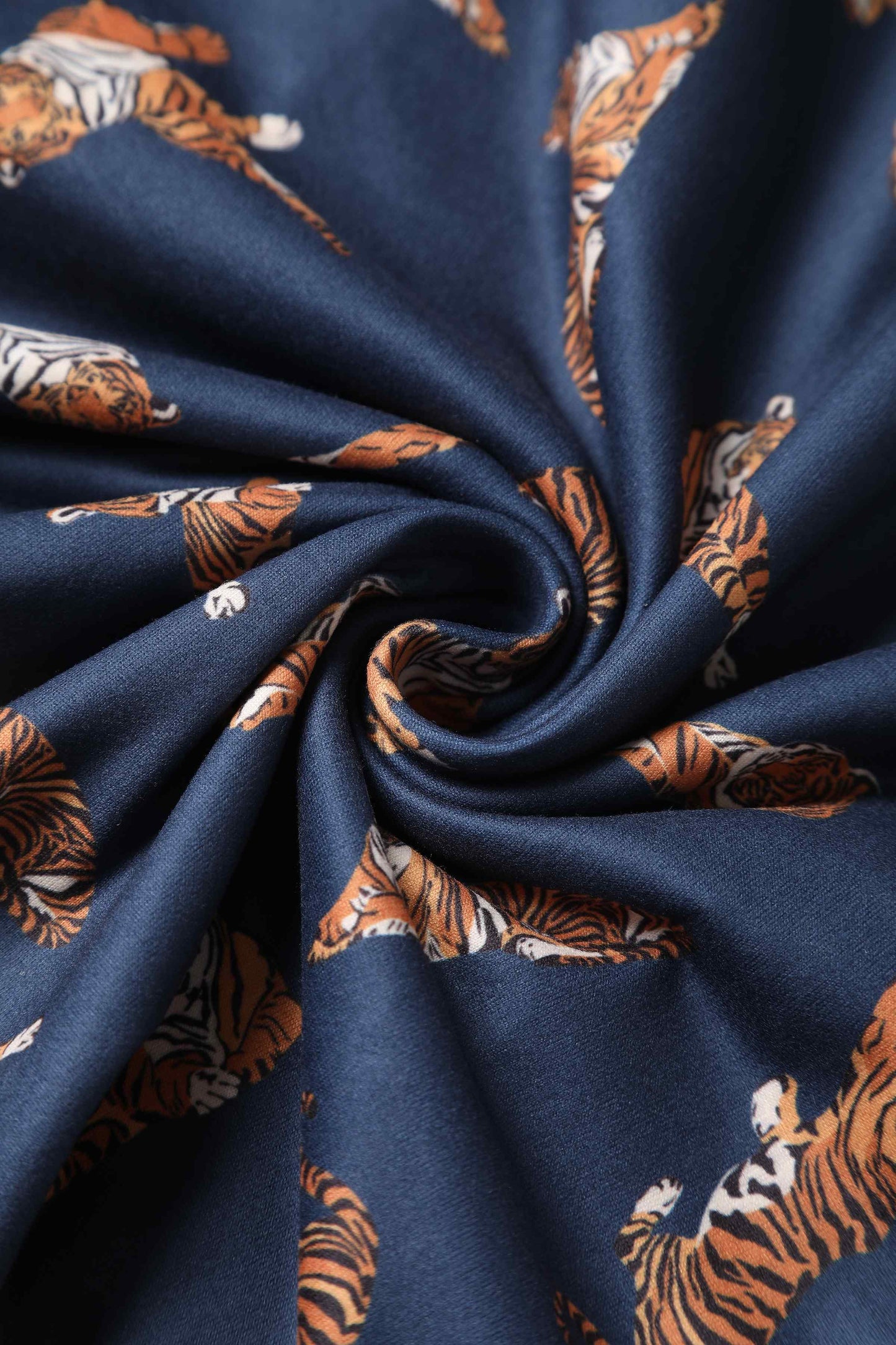 Matilda Navy Blue Tiger Print Wrap Dress