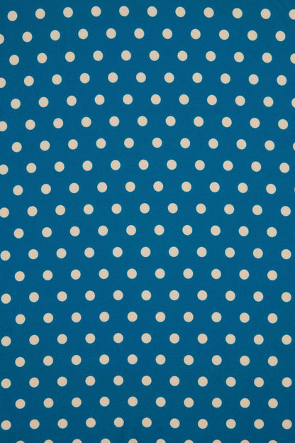 Matilda Peacock Blue & Cream Polka Dot Wrap Dress