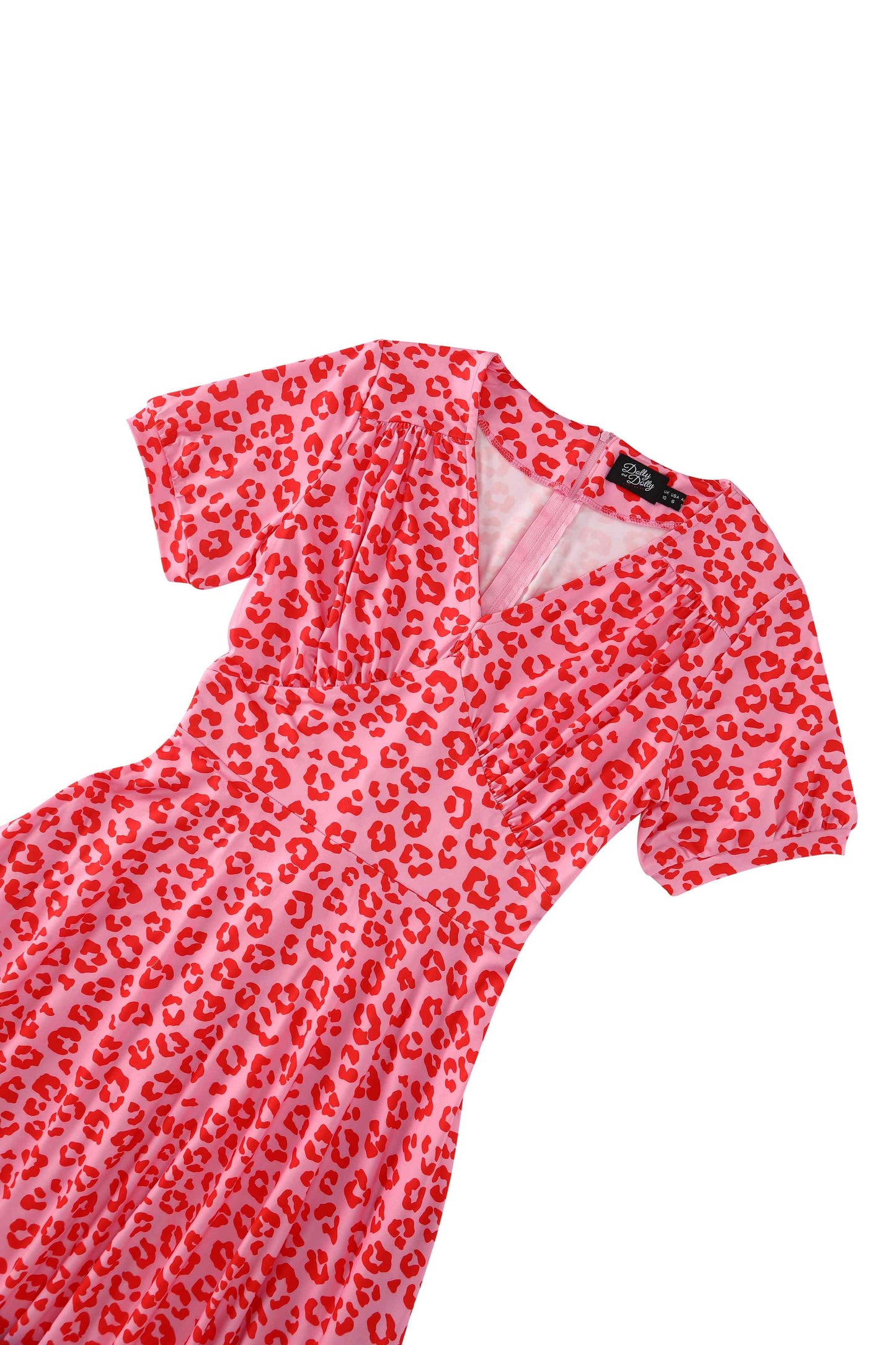 Julia Pink Cheetah Print Midi Dress