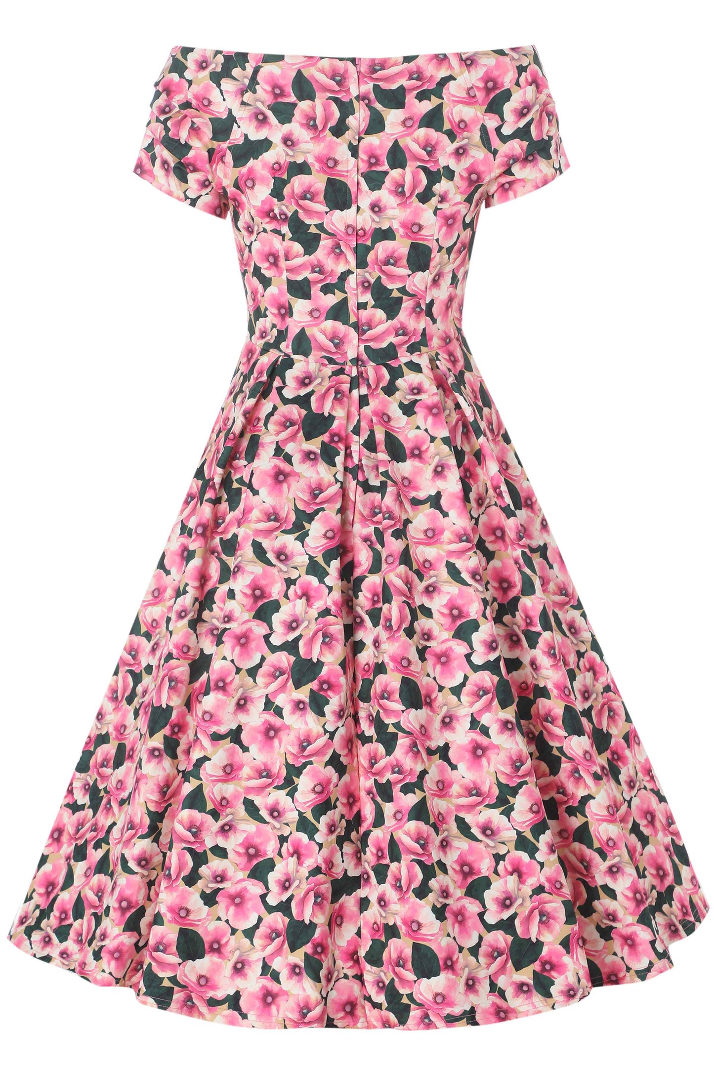 Lily Pink Poppy Off Shoulder Dress