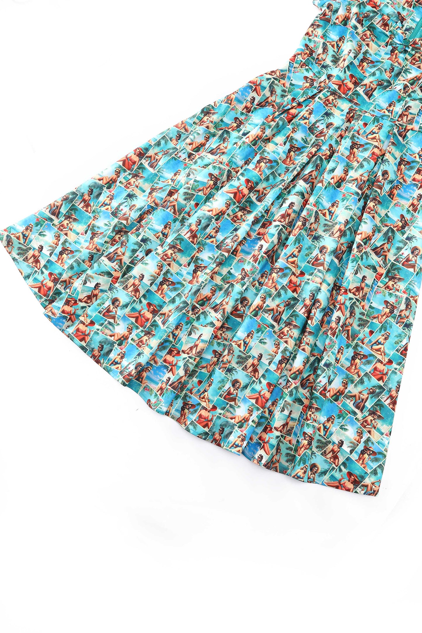 Lily Pinup Postcard Off Shoulder Dress